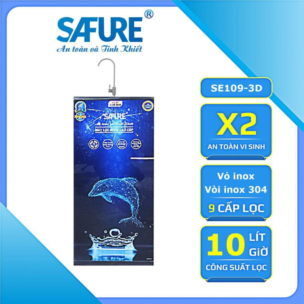 MÁY LỌC NƯỚC 9 CẤP LỌC VỎ 3D  MODEL:SE109-INOX